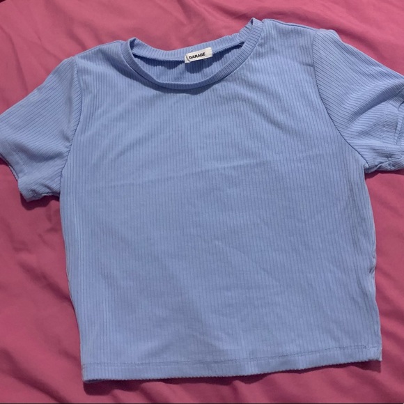 Garage Blue Cropped Tee - Picture 1 of 2